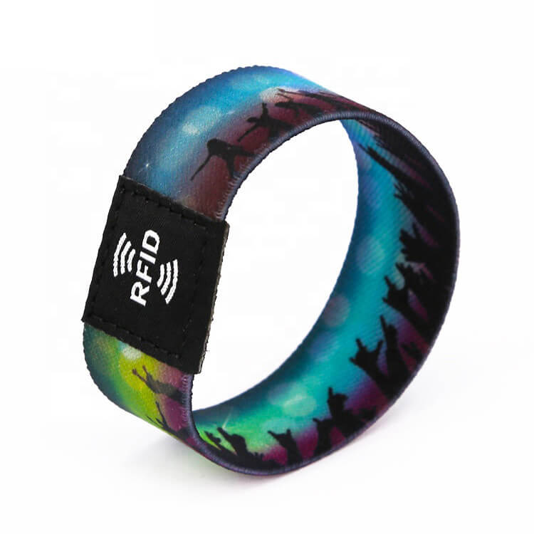 13.56MHZ Custom Classic 1K S50 Festival RFID Stretch Elastic Wristband For Events