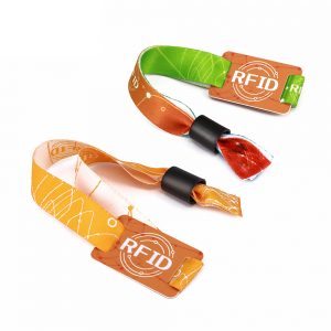 13.56MHZ NFC RFID Fabric Woven Wristband with chip for Concert