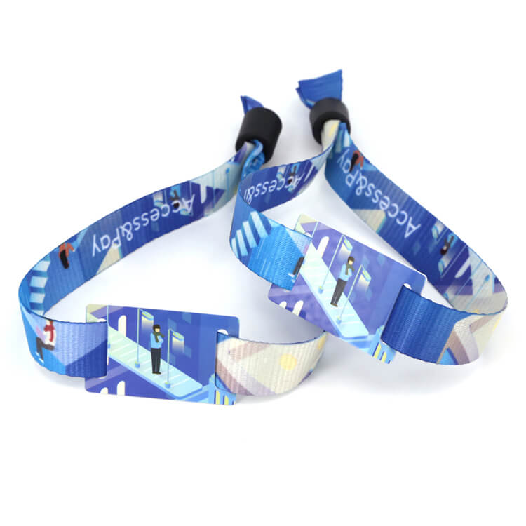 Woven Wristband Festival Fabric Bracelet Woven Wristband With 1 Time Use Closure For Events